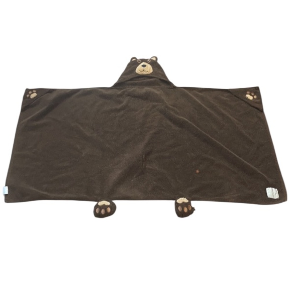 Vtg 1990’s Pickles Hooded Brown Bear Infant Baby Toddler Towel Bath Beach Animal